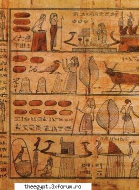 cartea mortilor fragment dintr-un papirus din care apar trei fluviale.